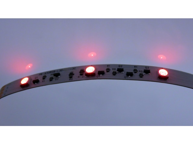 24v Constant Current RGB LED Strip displaying pink light